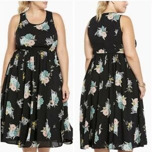 Torrid Black Floral Georgette Dress Size 26